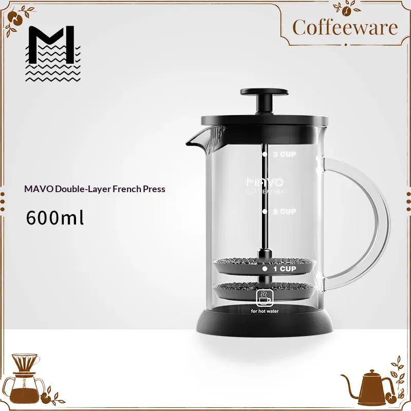 French Press Coffee Maker - MAVO French Press Coffee Maker Double