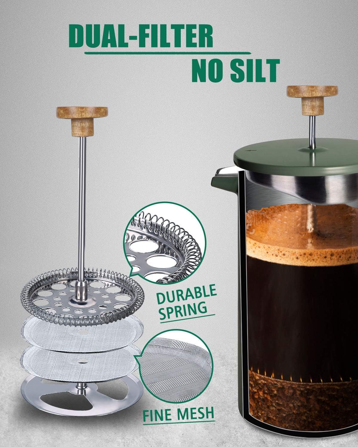 POLIVIAR 34 oz French Press Co - French Press Coffee Maker recension och pris