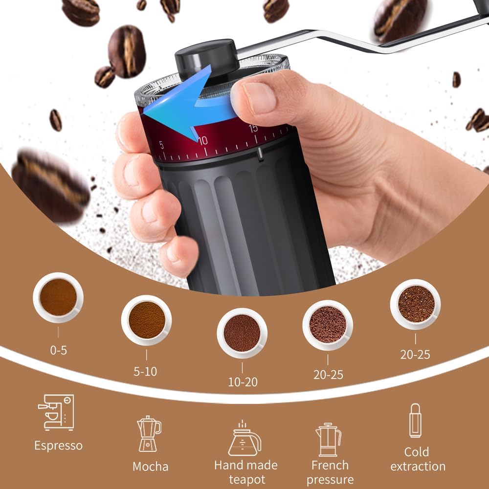 Manual Coffee Grinder with 40  - French Press Coffee Maker recension och pris