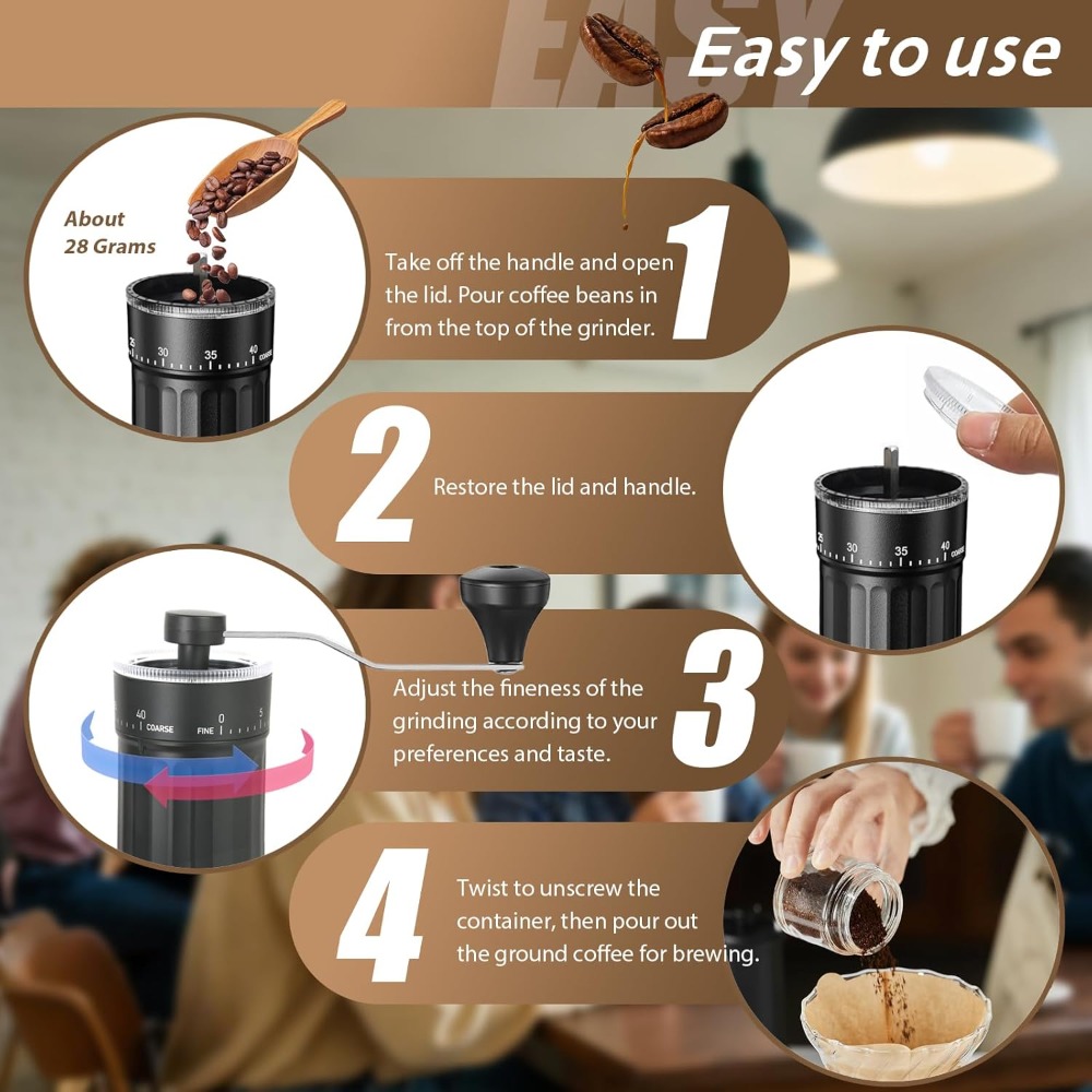 Manual Coffee Grinder with 40  - French Press Coffee Maker recension och pris
